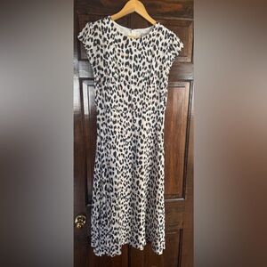 LOFT Animal Print Midi Dress
